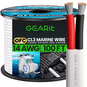 14/2 Marine Draht (100 Fuß) 14 AWG Stärke-verzinnt OFC Kupfer/Marine Qualität Lautsprecher - Bild 1 von 8