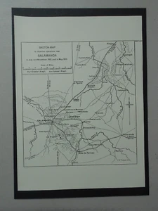 VINTAGE MILITARY PRINT- THE RIFLES: MAP: OPERATIONS AROUND SALAMANCA 1812-1813 - Picture 1 of 1