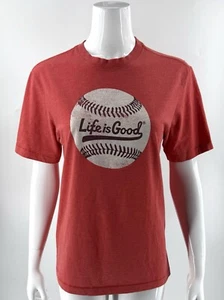 Life Is Good Red Baseball Softball Womens Top Size Small Graphic Tee Shirt**** - Picture 1 of 7