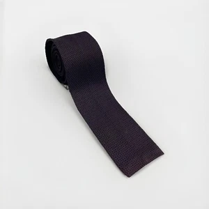 Vintage Wembly Dark Purple Knit Men's Square Necktie Skinny Tie 51” x 2” - Picture 1 of 6