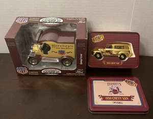 Hersheys Lot 2 Die Cast 1950 Chevy Van 1:43 & 1912 Ford Delivery Car Bank 1:24 - Picture 1 of 16