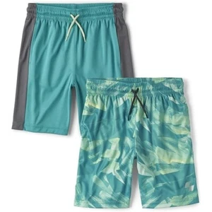 The Children's Place Boys' Performance Basketball Shorts 2 Pack in Aqua - Size L - Picture 1 of 15
