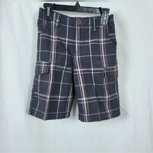 Epic Threads Boys Gray Red White Plaid Skater Cargo Pockets Casual Shorts Sz 7 - Picture 1 of 8