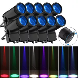 10PCS 50W LED Pin Spot RGBW Spotlight Zoom Stage Lighting DMX DJ Disco Lights - Picture 1 of 24