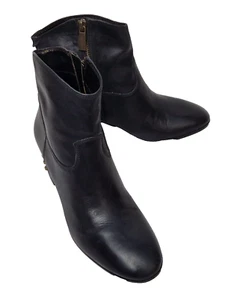 MICHAEL KORS Avery Botas al Tobillo de Cuero Tacón Bloque Negro con Cremallera Damas EU 37 UK 4 - Imagen 1 de 6