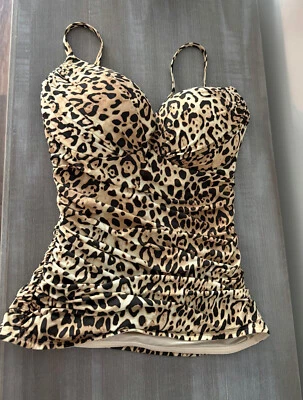 Victoria Secret Shaping Tankini Push-Up Animal Print Cheetah 34D - Image 1 of 2