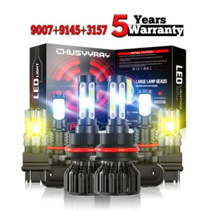 9007 9145 3157 LED Headlight Fog Bulb+Turn Signal Lamp Fit 2001-2011 Ford Ranger - Foto 1 di 24