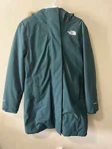The North Face Arctic Parka Winter Coat Jacket Green Faux Fur Women Size Medium - Picture 1 of 11