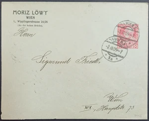 Sobre comercial JUDAICA WIEN AUSTRIA 1909 "MORIZ LOWY" - Imagen 1 de 2