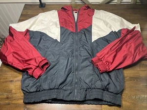 Vintage 90s Colorblock Windbreaker Jacket Full Zip Clean Vibrant Mens Medium - Picture 1 of 9