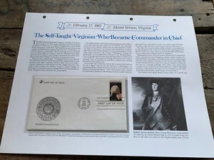 George Washington 1982 First Day Issue Stamp Commemorative Display - Picture 1 of 3