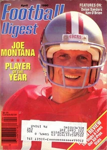 VINTAGE Apr 1990 Football Digest Magazine Joe Montana 49ers - Picture 1 of 1