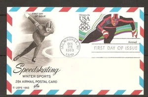 US SC # UXC21 Speedskater FDC. Artcraft Cachet - Picture 1 of 1