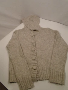 LUSH Button hooded  Cardigan Woman's Size Small poly acrylic wool - Picture 1 of 5