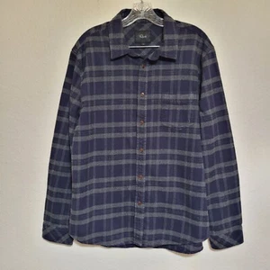 Rails Forrest Flannel Relaxed Fit Shirt Men's L Ancient Navy Melange Collared - Picture 1 of 8