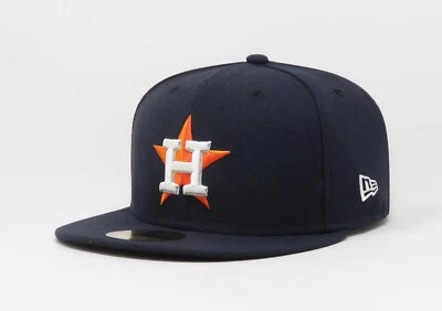New Era 59Fifty Men Women Hat Houston Astros Navy Blue On Field Home Fitted Cap