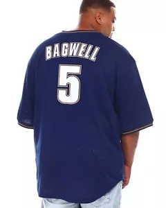 Mitchell & Ness Astros 1997 Jeff Bagwell Big & Tall AUTHENTIC Batting BP Jersey - Picture 1 of 11