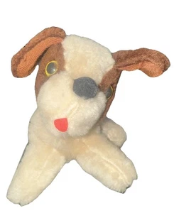 Peluche cane vintage Fun World marrone marrone bianco 6" peluche tricolore Yellowcoller - Foto 1 di 5