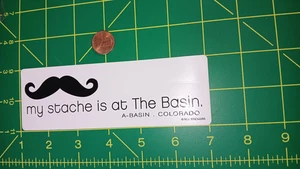 A-Basin Aufkleber Sticker My Stache Is At The Basin Colorado Schnurrbart Grafik Vinyl - Bild 1 von 1