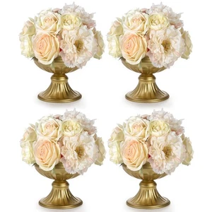 4 Stück Mini Metall Urne Übertopf Gold Blumenvase für Mittelstücke Hochzeit Par... - Bild 1 von 6