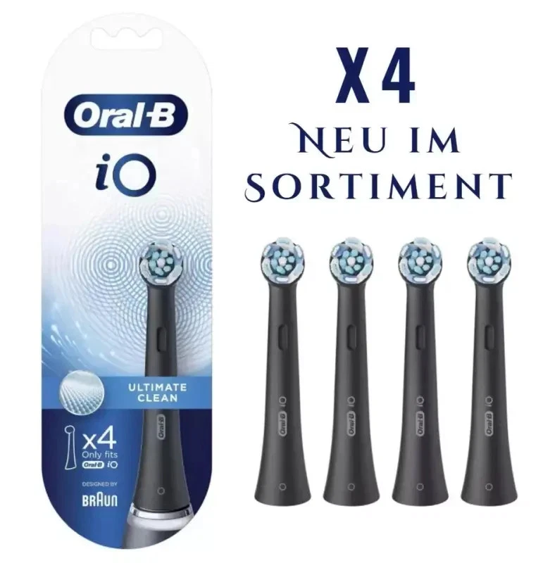 Neu 4er Pack Oral-B iO Ultimative Clean Reinigung Aufsteckbürste Schwarz DE