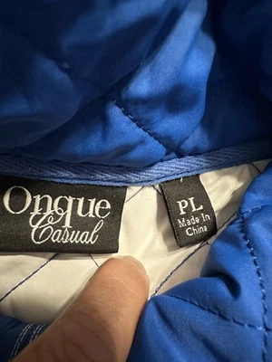 Chaleco Onque Para Mujer Informal PL Petite Grande Azul Acolchado Cremallera Frontal Foto 1 de 4