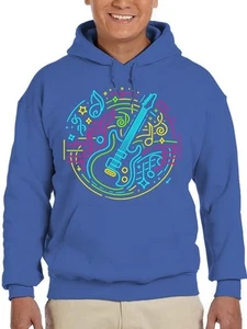 Buntes Guitar Melody T-Shirt Hoodie Herren Royal - Bild 1 von 5