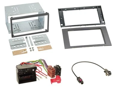 Einbauset Doppel DIN Autoradio für Ford Fiesta Focus 04-08 anthrazit - Bild 1 von 4