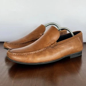 Ted Baker London Lassty Penny Loafer Shoes Mens Sz US 9.5 Brown Leather Moc Toe - Picture 1 of 9