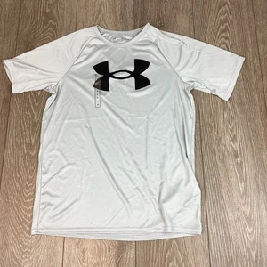 Under Armour Boys' Tech Big Logo Short-Sleeve T-Shirt Youth XL Loose Fit Gray - Picture 1 of 5