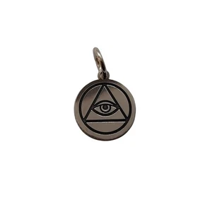 Handmade Sterling Silver All Seeing Eye Pendant 14mm Stamped 925 Nickel Free - Picture 1 of 4