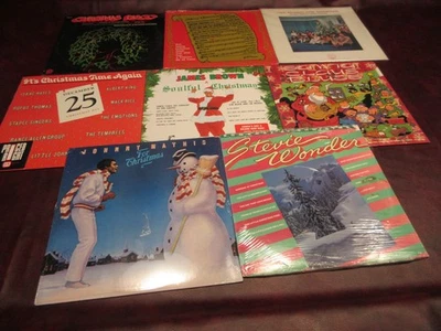 CHRISTMAS POP SOUL BLUES JAMES BROWN JOHNNY MATHIS LOU RAWLS STAX ARTISTS 9 LPS - Image 1 of 2