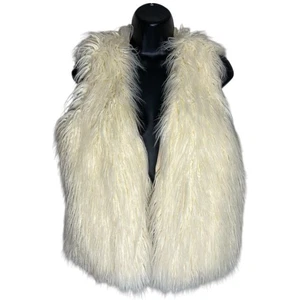Neu mit Etikett American Eagle Kunstfellweste Damen XS elfenbeinfarben Mob Wife Y2K Boho gefüttert Western - Bild 1 von 13
