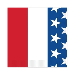 Servilletas para bebidas patrióticas Beistle, estándar, rojo/blanco/azul - Imagen 1 de 1