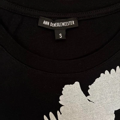 ANN DEMEULEMEESTER Women's T-Shirt Size Small Black 100% Cotton Short Sleeve - Image 1 of 4