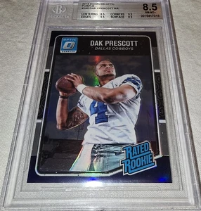 2016 Donruss Optic - Rated Rookie Dak Prescott #162 viola (RC) BGS 8,5 - Foto 1 di 8