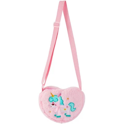  Girls Unicorn Handbag Crossbody Purse Plush Novelty Single Shoulder Messenger - Imagen 1 de 4