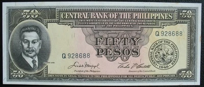 Billete de 50 pesos de Filipinas 1949 Foto 1 de 2