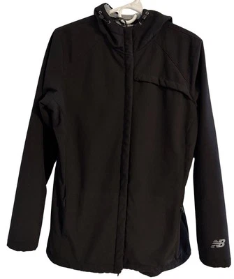 New Balance NB Softshell Hooded Jacket Women's Medium Black Fleece Lined Running - Image 1 of 4