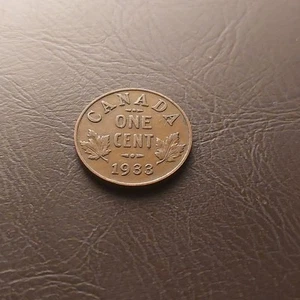 1933 Canada 1 Cent (Sb10) George V Canadian Penny Copper Coin Small Cent - Picture 1 of 2