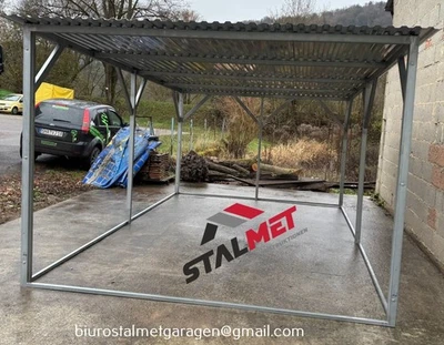 Carport 3x7x2,25m Unterstand Stahlcarport Überdachung Fertigcarport Blechgarage - Bild 1 von 4