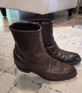 Stivali eleganti Laredo uomo vintage zip laterale taglia 9,5 D pelle marrone tacco anni 90 - Foto 1 di 11