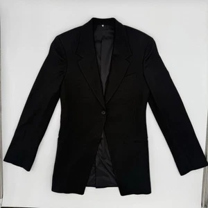 FRAME Women’s Black Blazer Jacket Size 4 Single Button Tailored Wool Blend - Picture 1 of 8