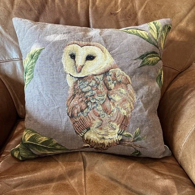 Nice Preowned Owl Pillow Design Tapestry Home Decor 17” X 15”X6” - Image 1 of 4