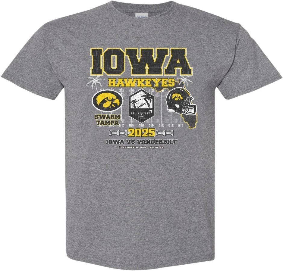 Reliaquest Bowl 2025 Iowa Hawkeyes - Camiseta Gris Medio Foto 1 de 1