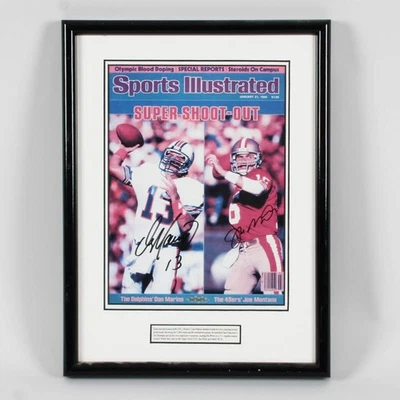 Foto firmada por Dan Marino y Joe Montana exhibición 8x10 - certificado de autenticidad UDA Foto 1 de 4