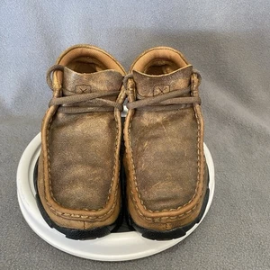 Twisted X Size 1M Leather Bomber Lace up Driving Brown Chukka Boots #YDM0001 - Picture 1 of 7