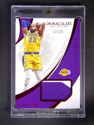 2018-19 Panini Immaculate LeBron James Remarkable GU Patch Red /25 - Image 1 of 2