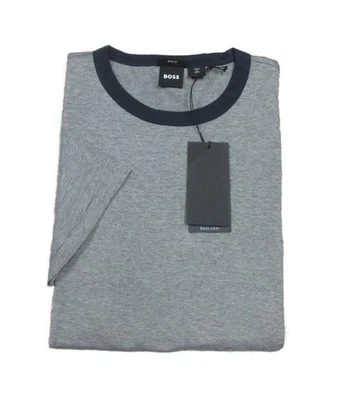 Camiseta Boss Hugo Boss Para Hombre Azul Marino Tessler 173 Rayas Calce Ajustado Timbre Cuello Redondo Foto 1 de 4