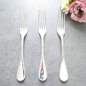 Christofle Perles 3pcs Silverplate Flatware Dessert Fork Excellent - Picture 1 of 18
